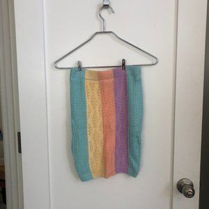 Dolls Kill knit pastel rainbow skirt